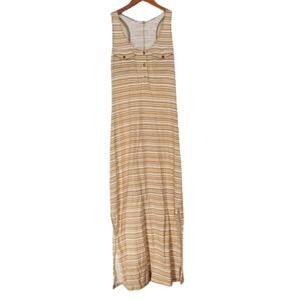 Land's End Striped Racerback Slitted Maxi Dress